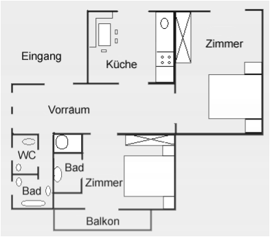 Grundriss der Ferienwohnung Knappenhaus Schenna